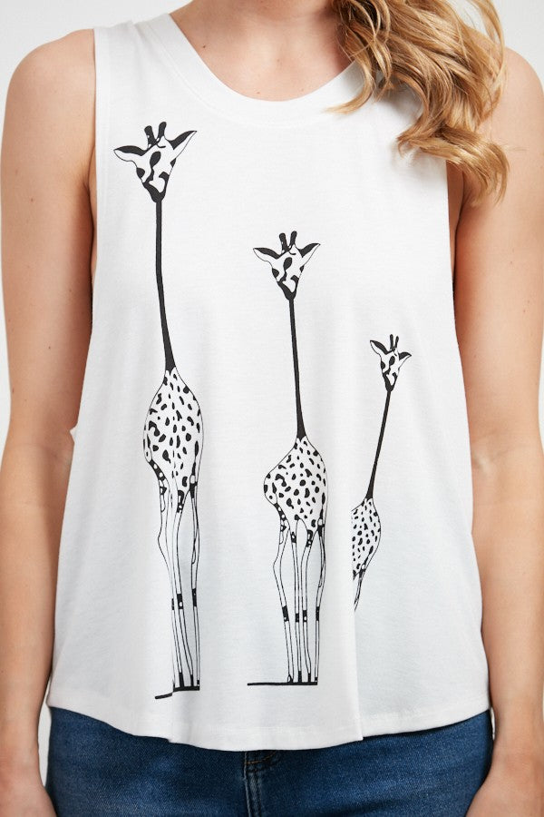 Giraffe Print Muscle Tank