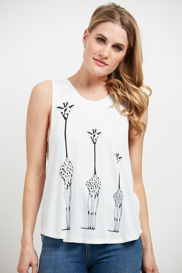 Giraffe Print Muscle Tank
