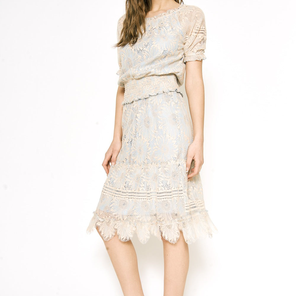 
                      
                        Tiered Lace Midi Skirt
                      
                    
