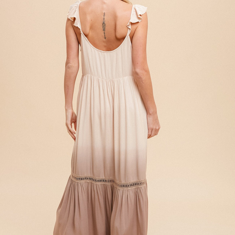 Dip Dyed Ruffled Cami Maxi Dress