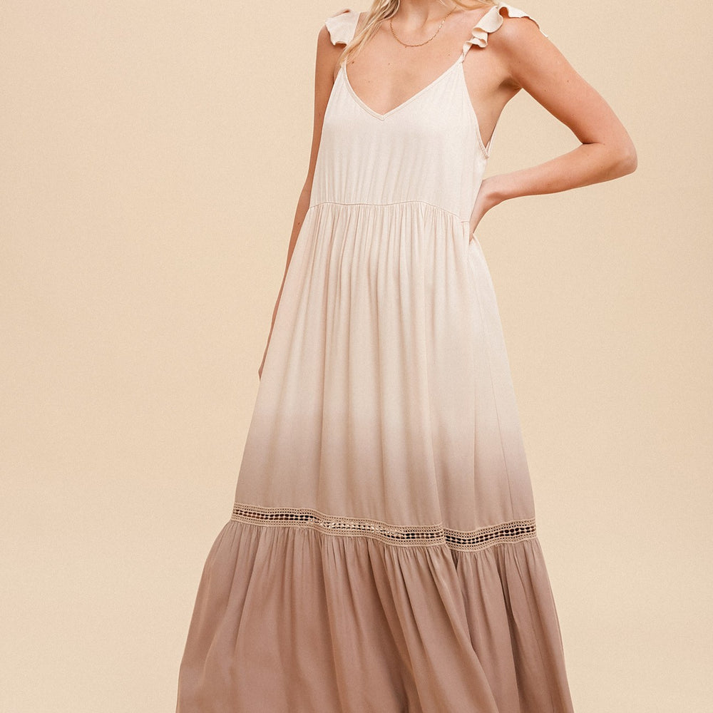 Dip Dyed Ruffled Cami Maxi Dress