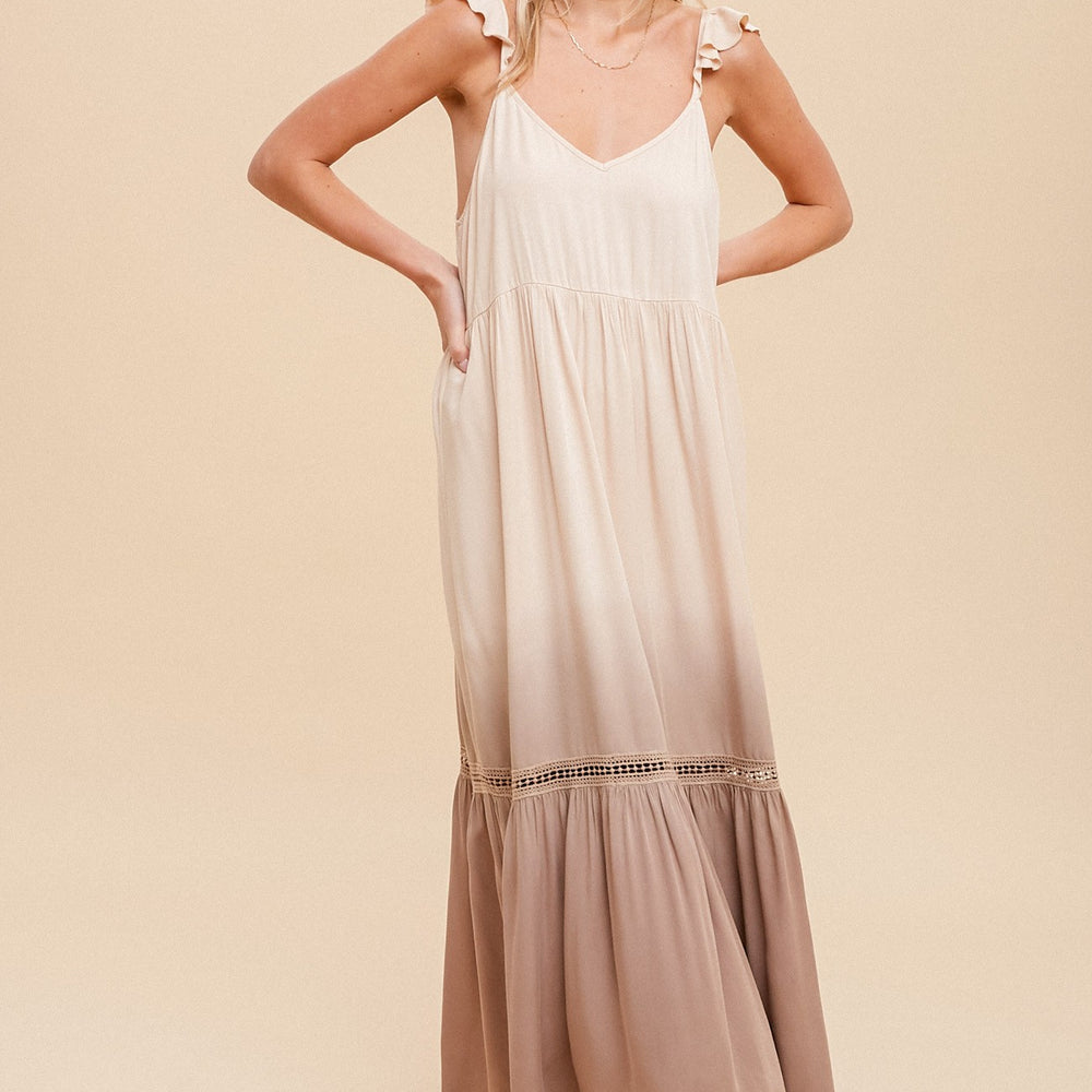
                      
                        Dip Dyed Ruffled Cami Maxi Dress
                      
                    
