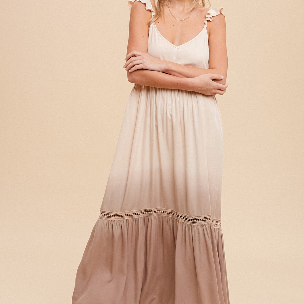 
                      
                        Dip Dyed Ruffled Cami Maxi Dress
                      
                    