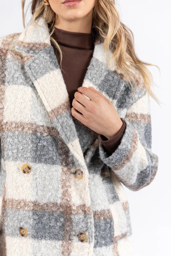 
                      
                        Grey Sherpa Plaid Jacket
                      
                    