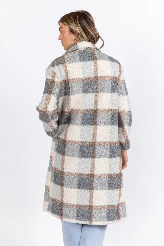 
                      
                        Grey Sherpa Plaid Jacket
                      
                    