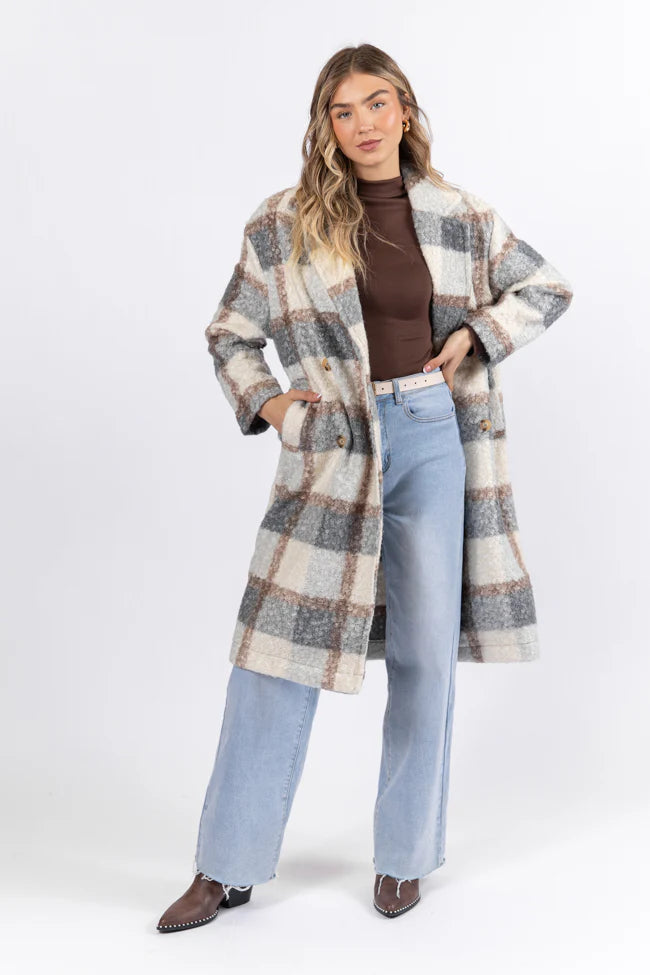 
                      
                        Grey Sherpa Plaid Jacket
                      
                    