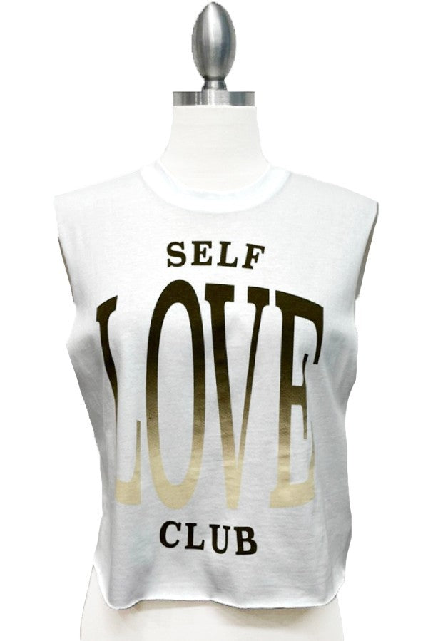 Self Love Club Graphic Sleeveless Cotton Top