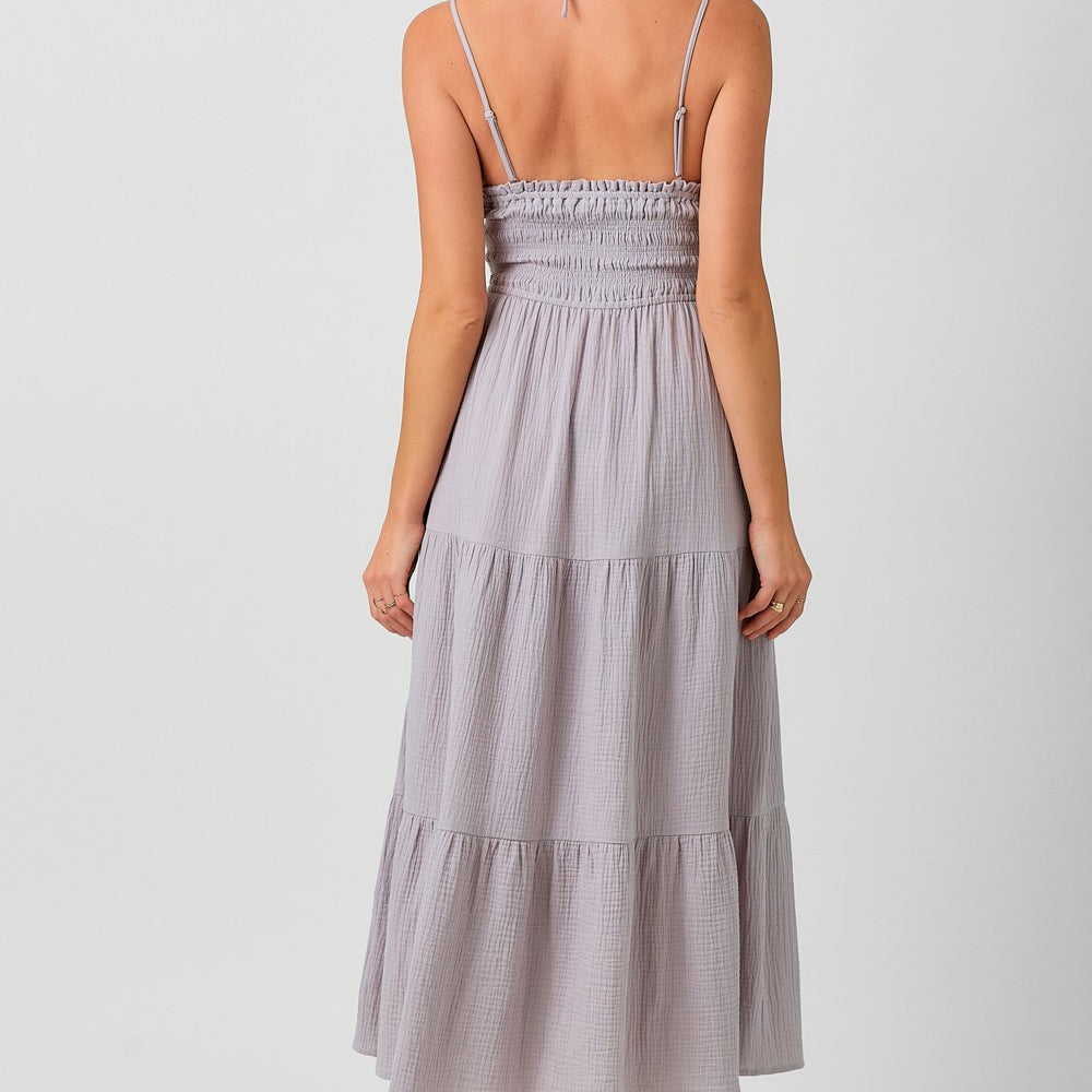 
                      
                        Embroidered Long Tiered Dress
                      
                    