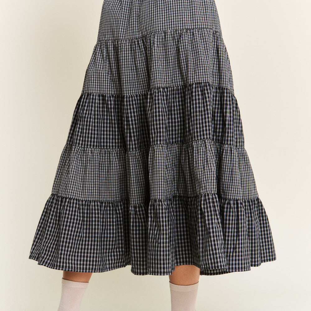 
                      
                        Gingham Grace Black Maxi Skirt
                      
                    