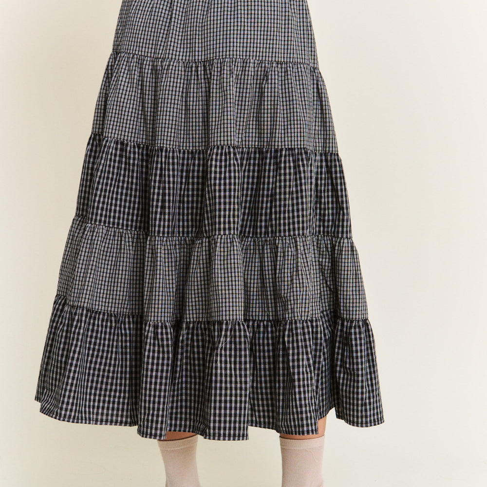 
                      
                        Gingham Grace Black Maxi Skirt
                      
                    