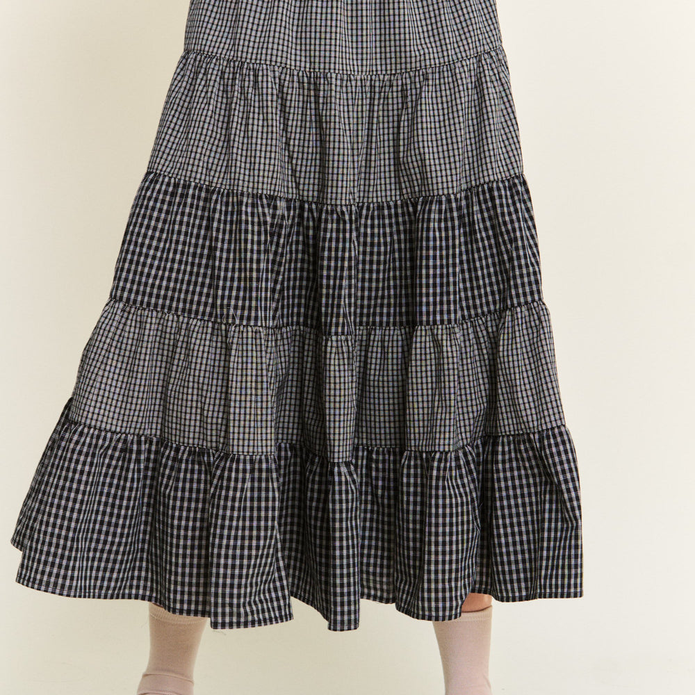 
                      
                        Gingham Grace Black Maxi Skirt
                      
                    