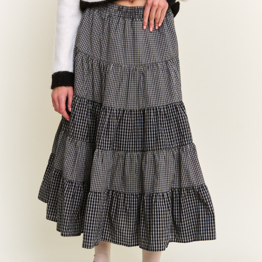 
                      
                        Gingham Grace Black Maxi Skirt
                      
                    