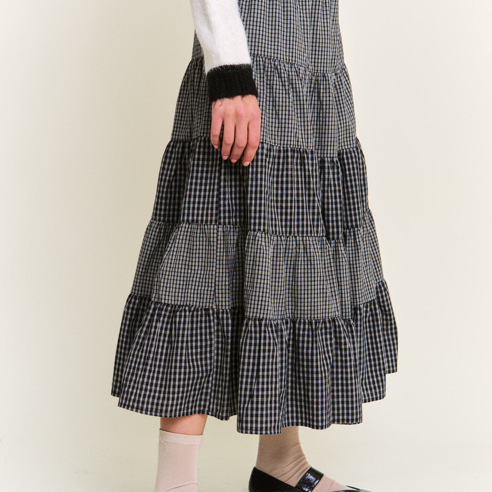 
                      
                        Gingham Grace Black Maxi Skirt
                      
                    