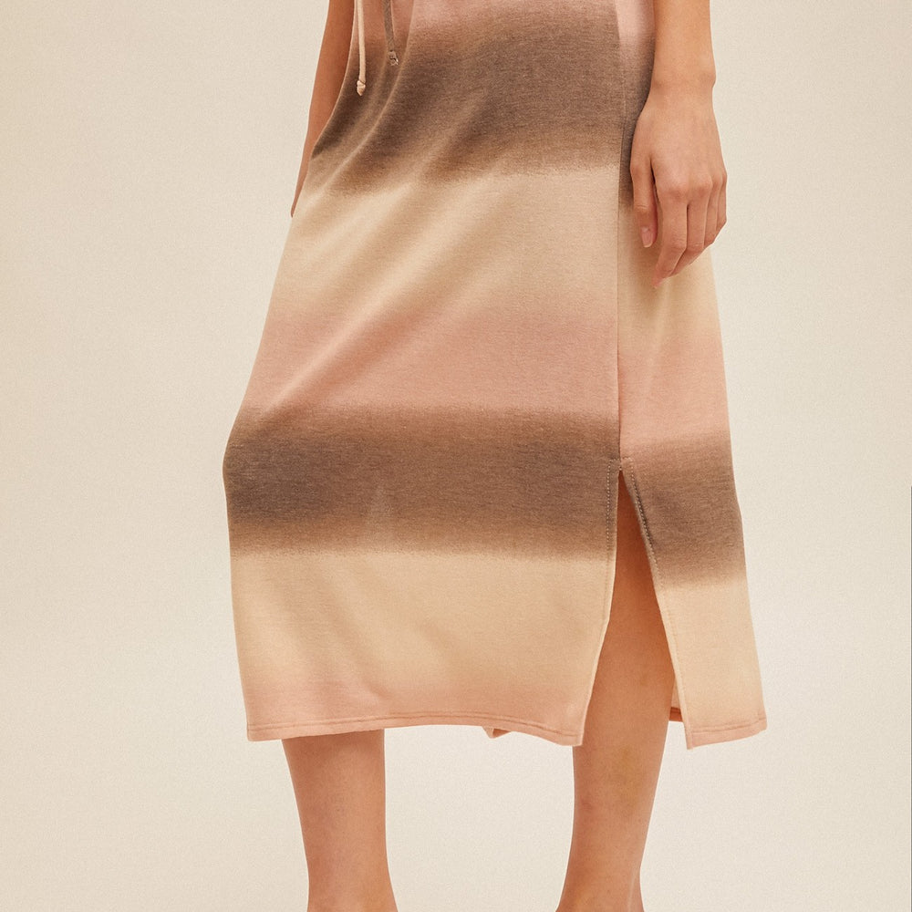 Side Slit Elastic Waist Skirt