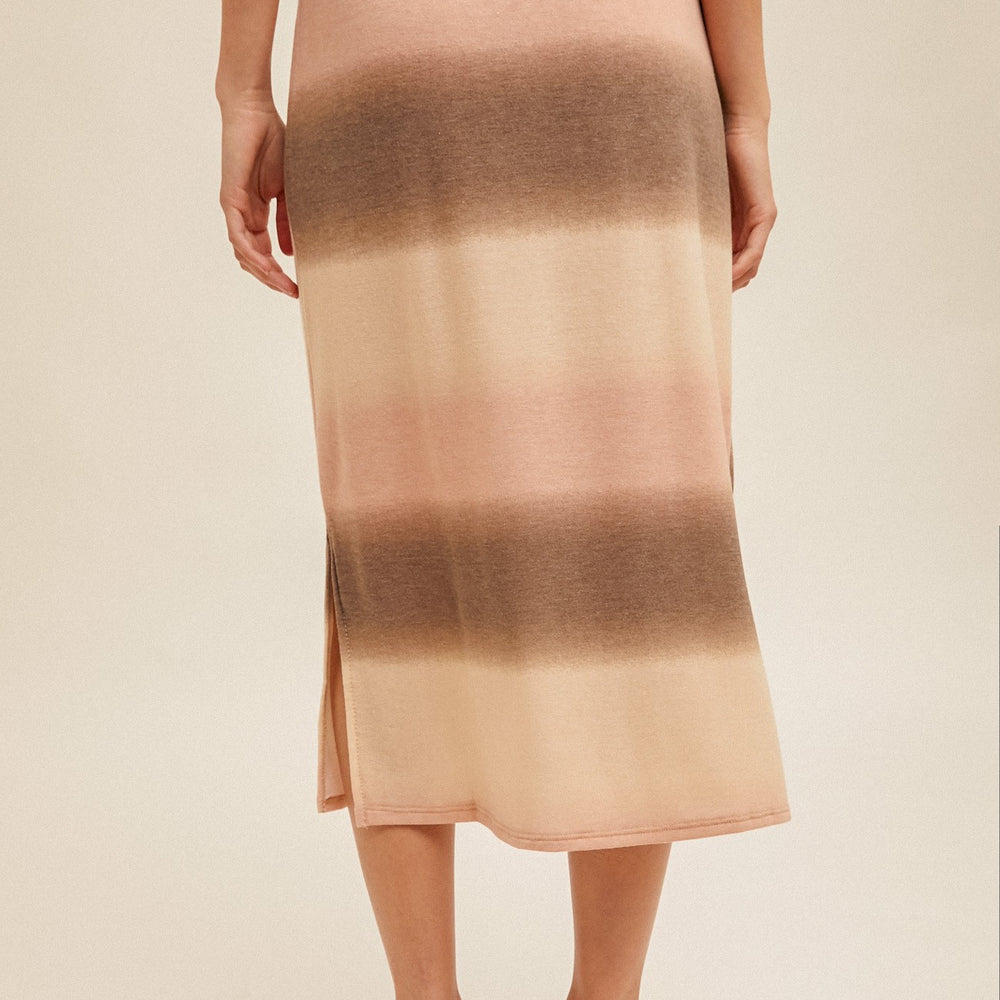 Side Slit Elastic Waist Skirt