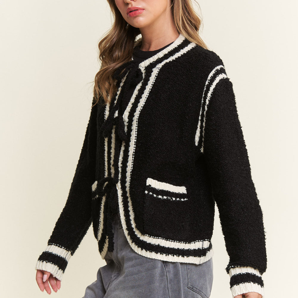 
                      
                        Black Colette Tie Cardigan
                      
                    