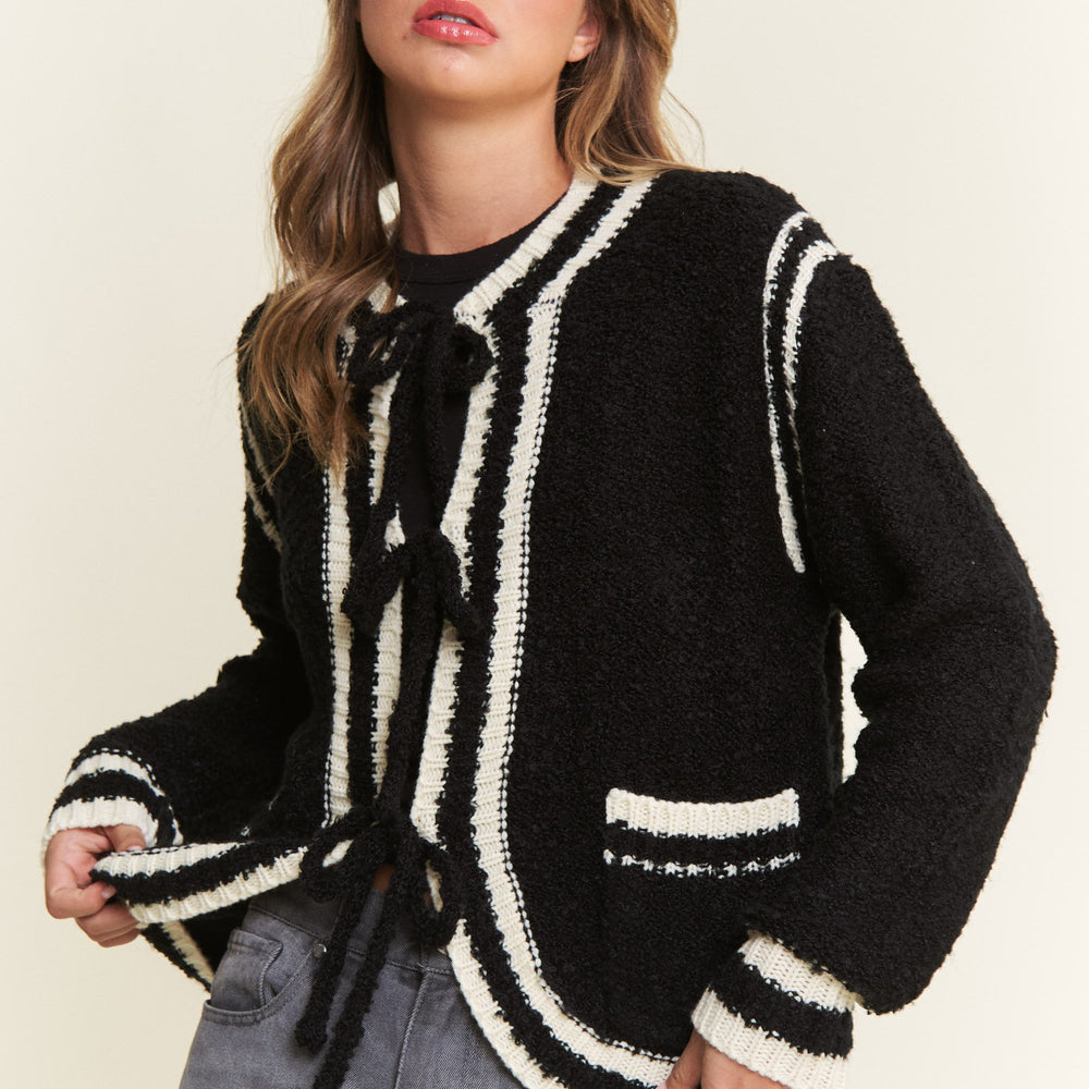 
                      
                        Black Colette Tie Cardigan
                      
                    