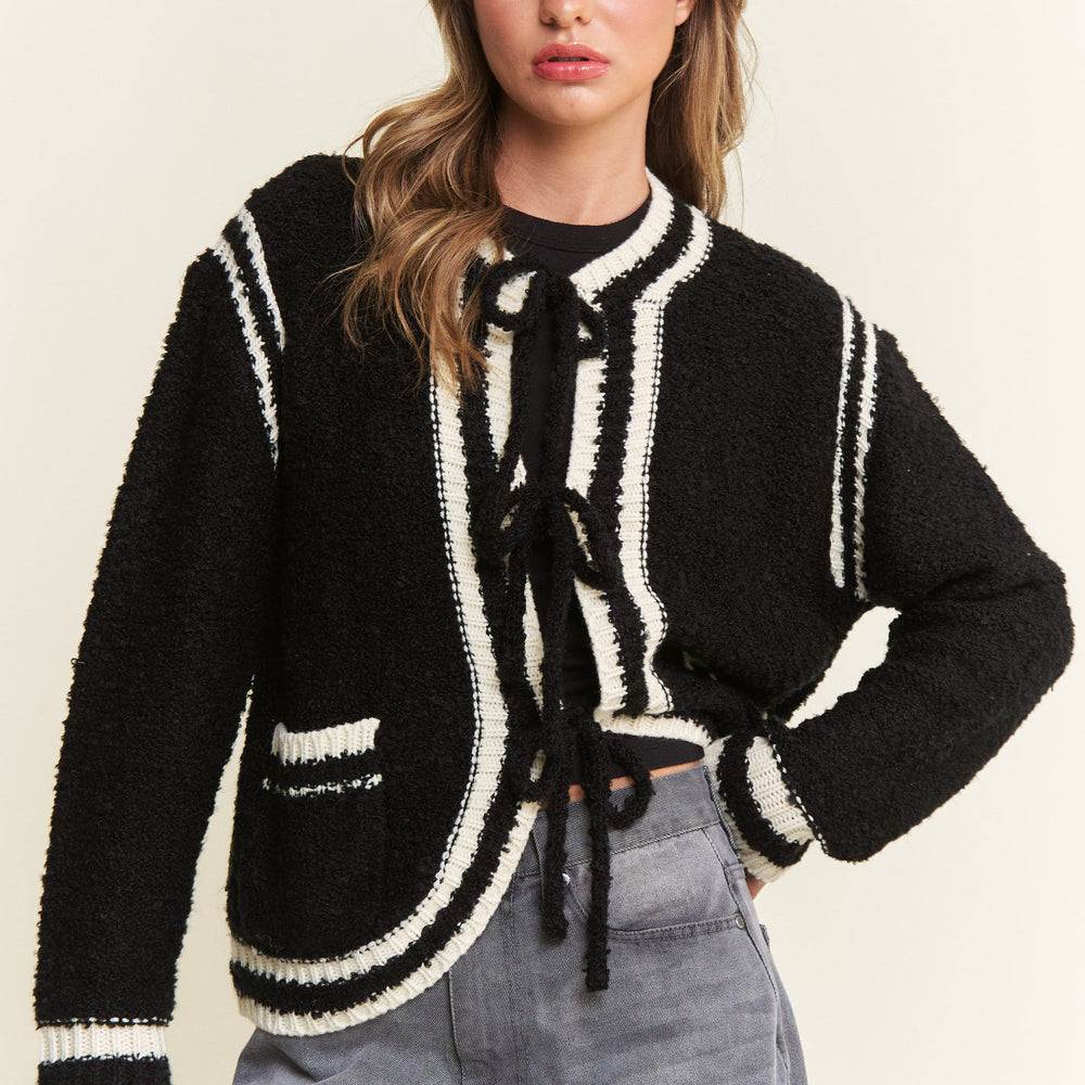 
                      
                        Black Colette Tie Cardigan
                      
                    