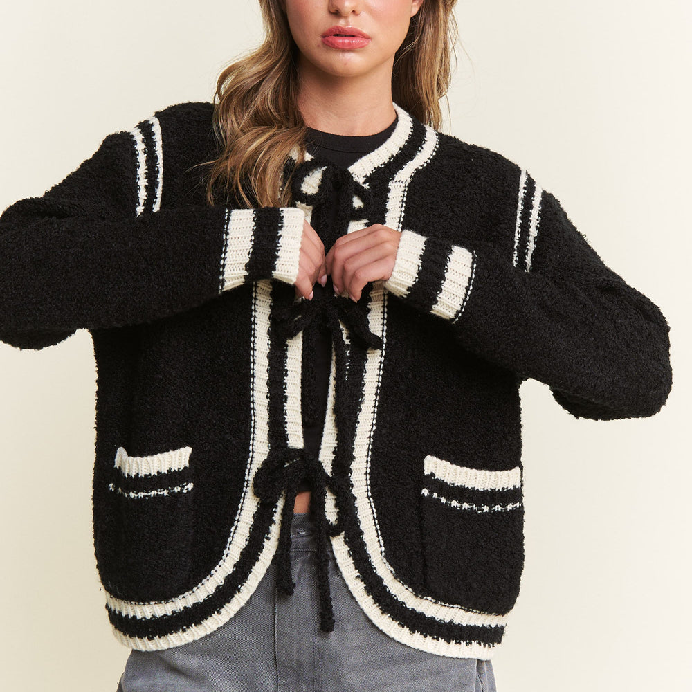 
                      
                        Black Colette Tie Cardigan
                      
                    