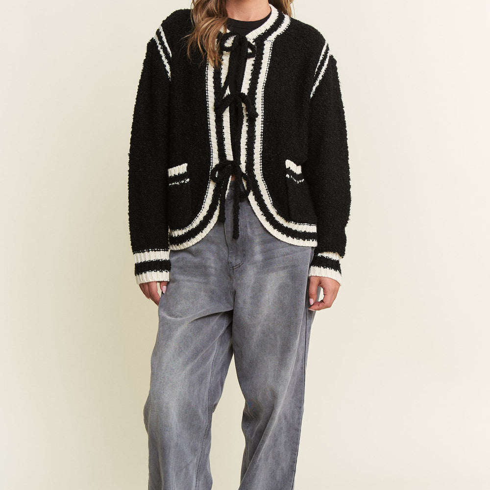 
                      
                        Black Colette Tie Cardigan
                      
                    