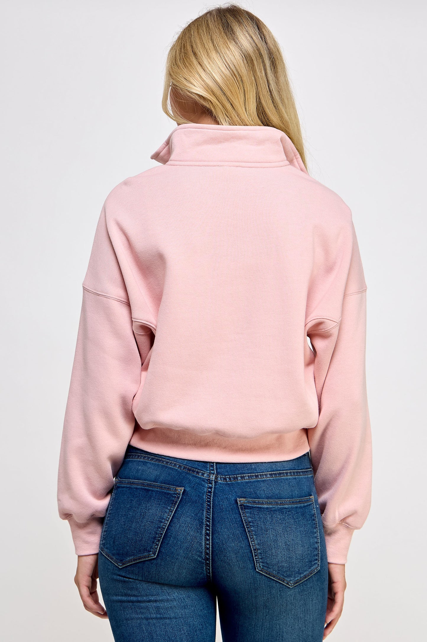 Fleece Comfy Hal Zip Sweatshirt With Mock Neckline