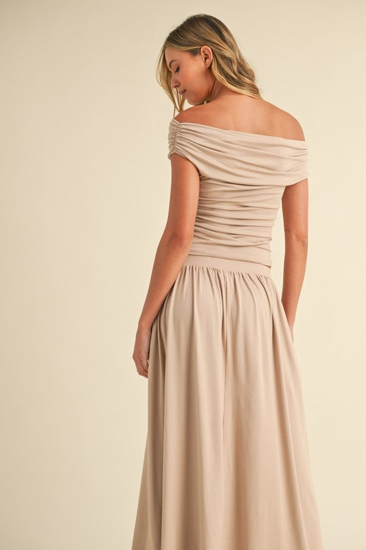 Off Shoulder Top and Maxi Skirt Set