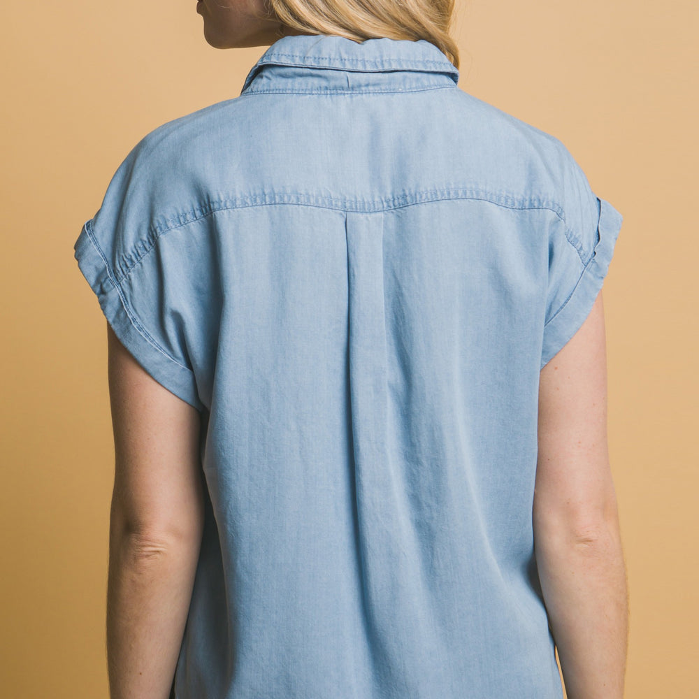 Casual Short Sleeve Tencel Top