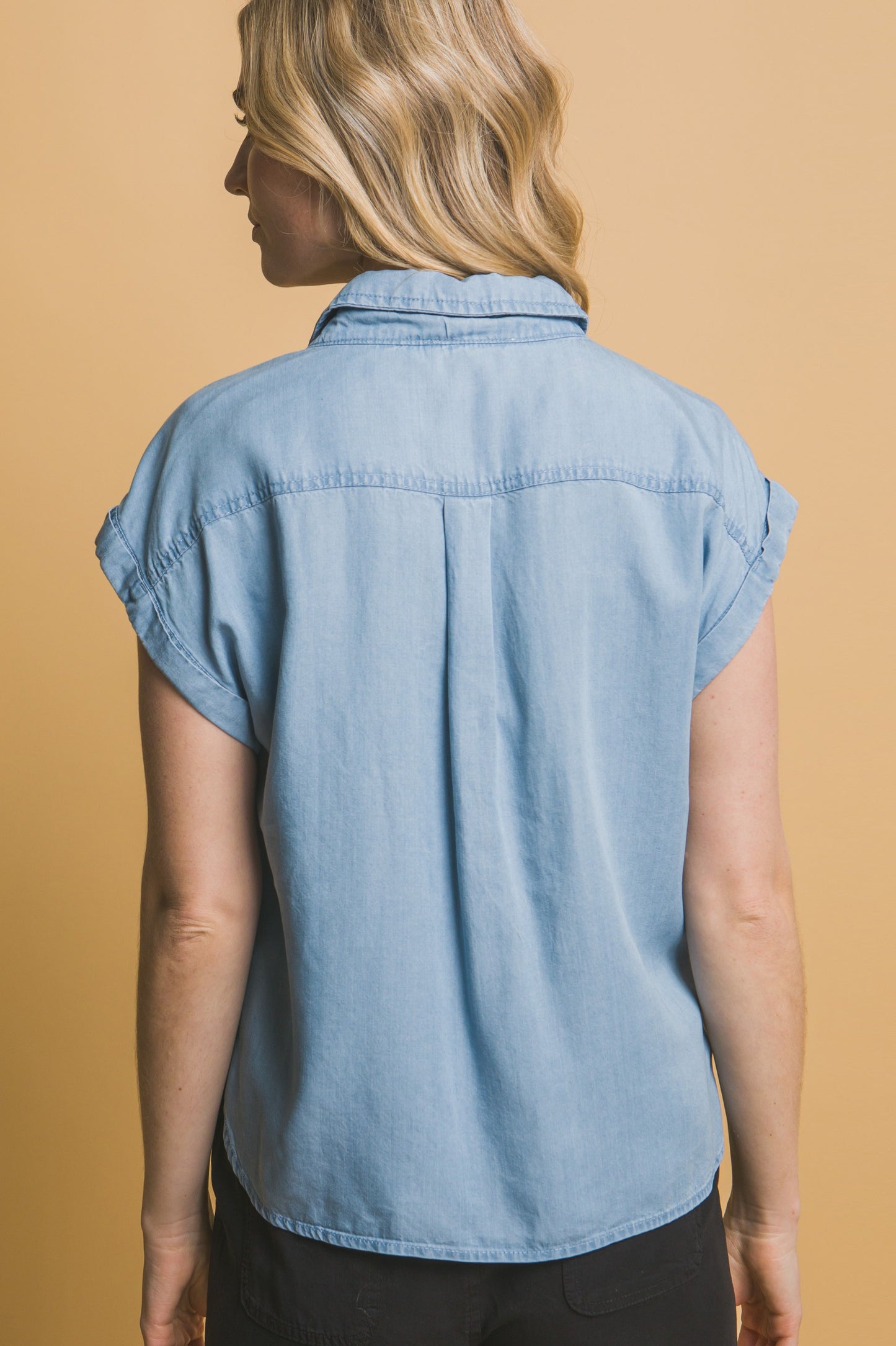 Casual Short Sleeve Tencel Top