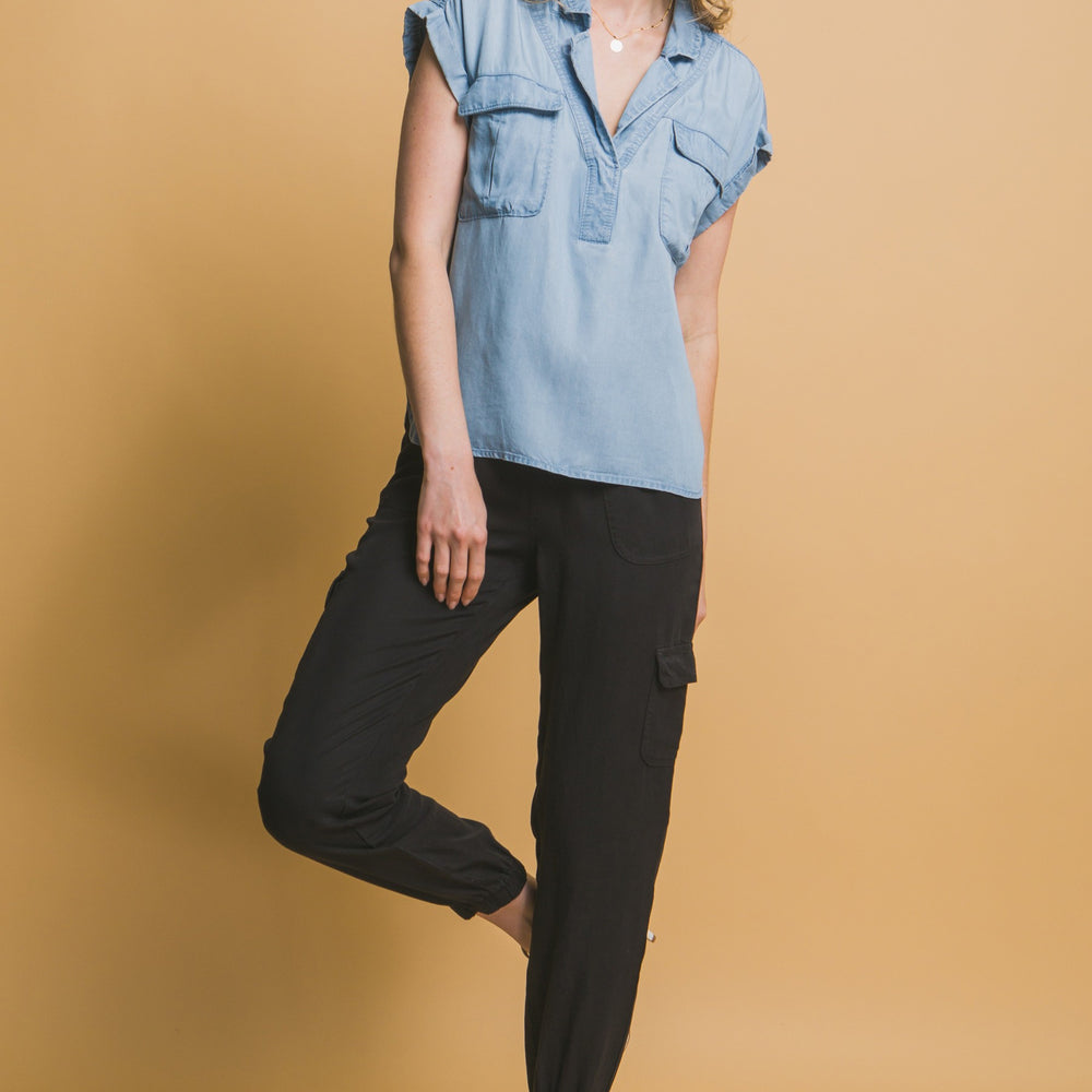 
                      
                        Casual Short Sleeve Tencel Top
                      
                    