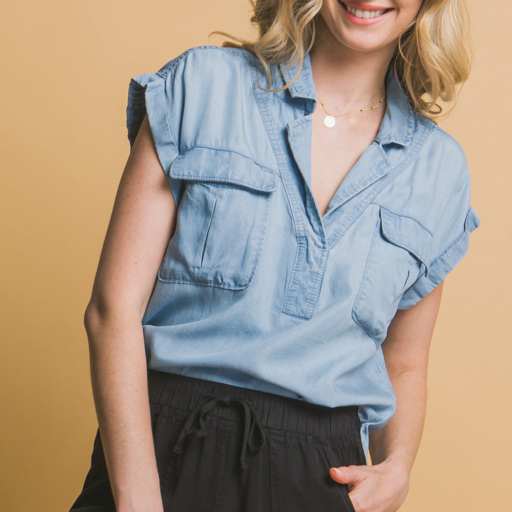 
                      
                        Casual Short Sleeve Tencel Top
                      
                    