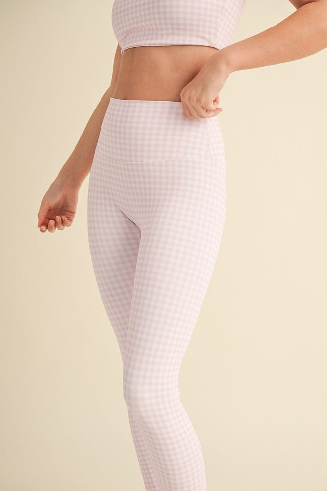 Gingham Print Aligned Performance Highrise Legging