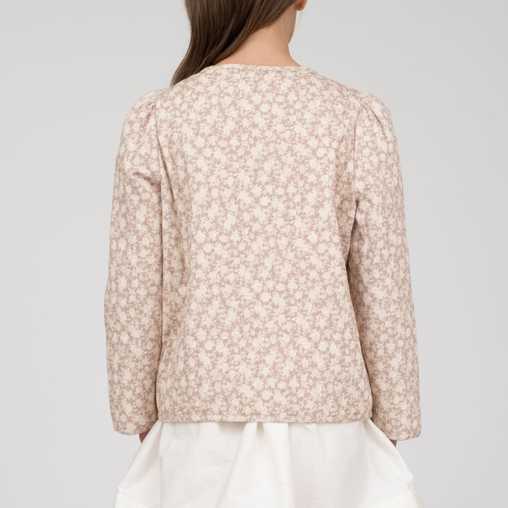 Floral Pattern Front Tie Jacket