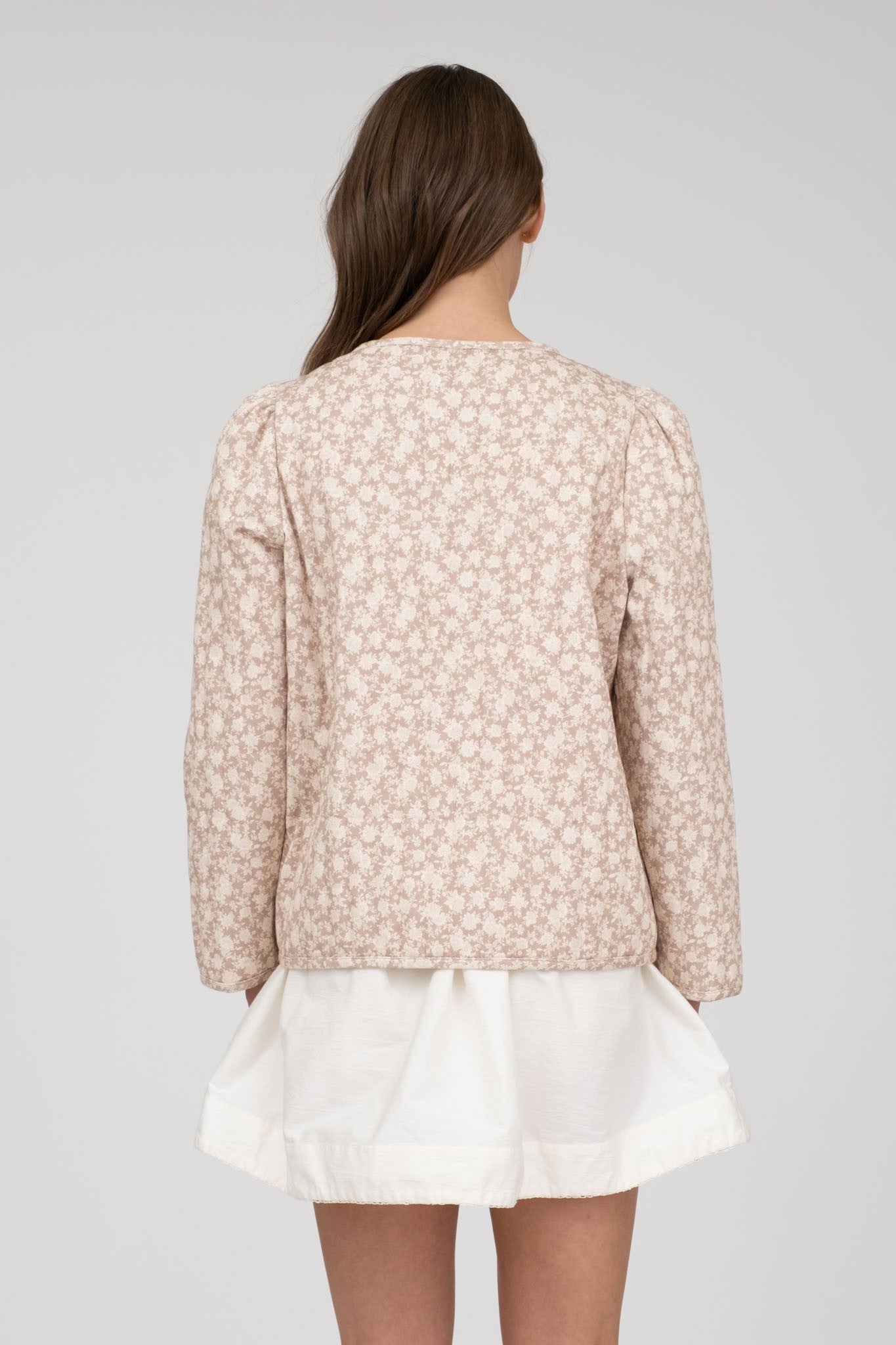 Floral Pattern Front Tie Jacket