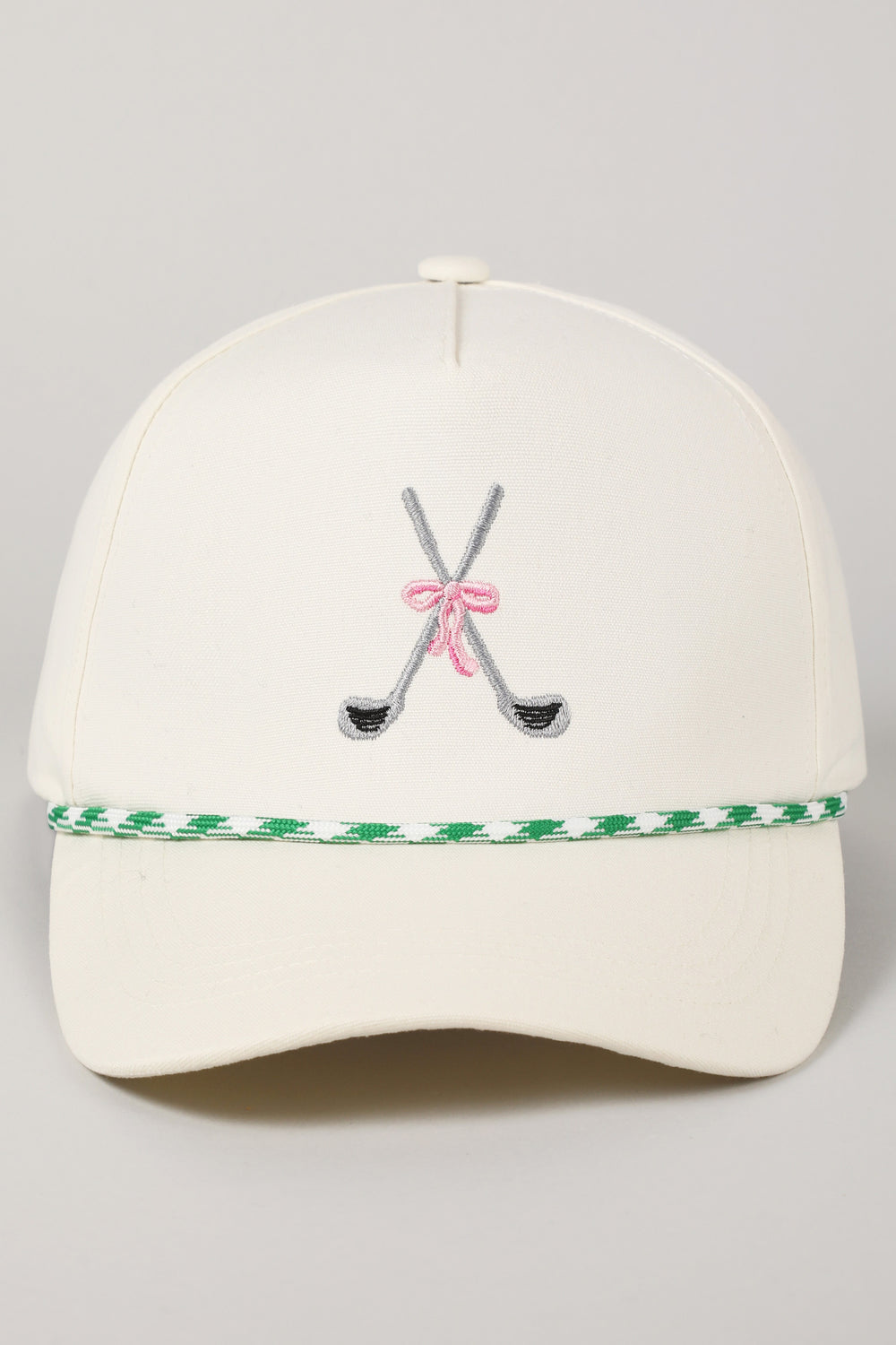 Golf Clubs With Ribbon Embroidered Trucker Hat