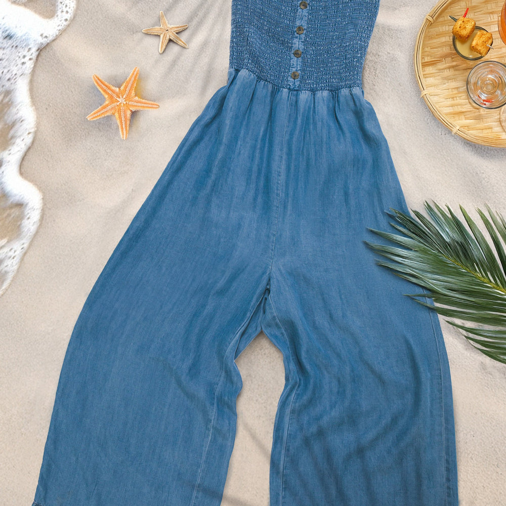 
                      
                        Smocked Wide Leg Cropped Jumpsuit
                      
                    