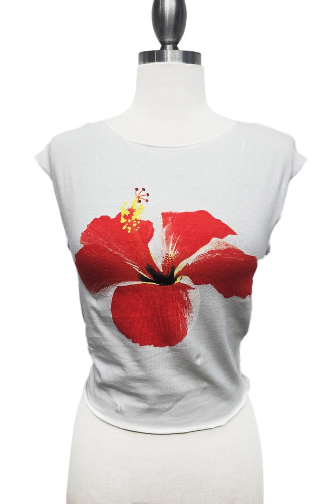 Flower Graphic Sleeveless Cotton Top