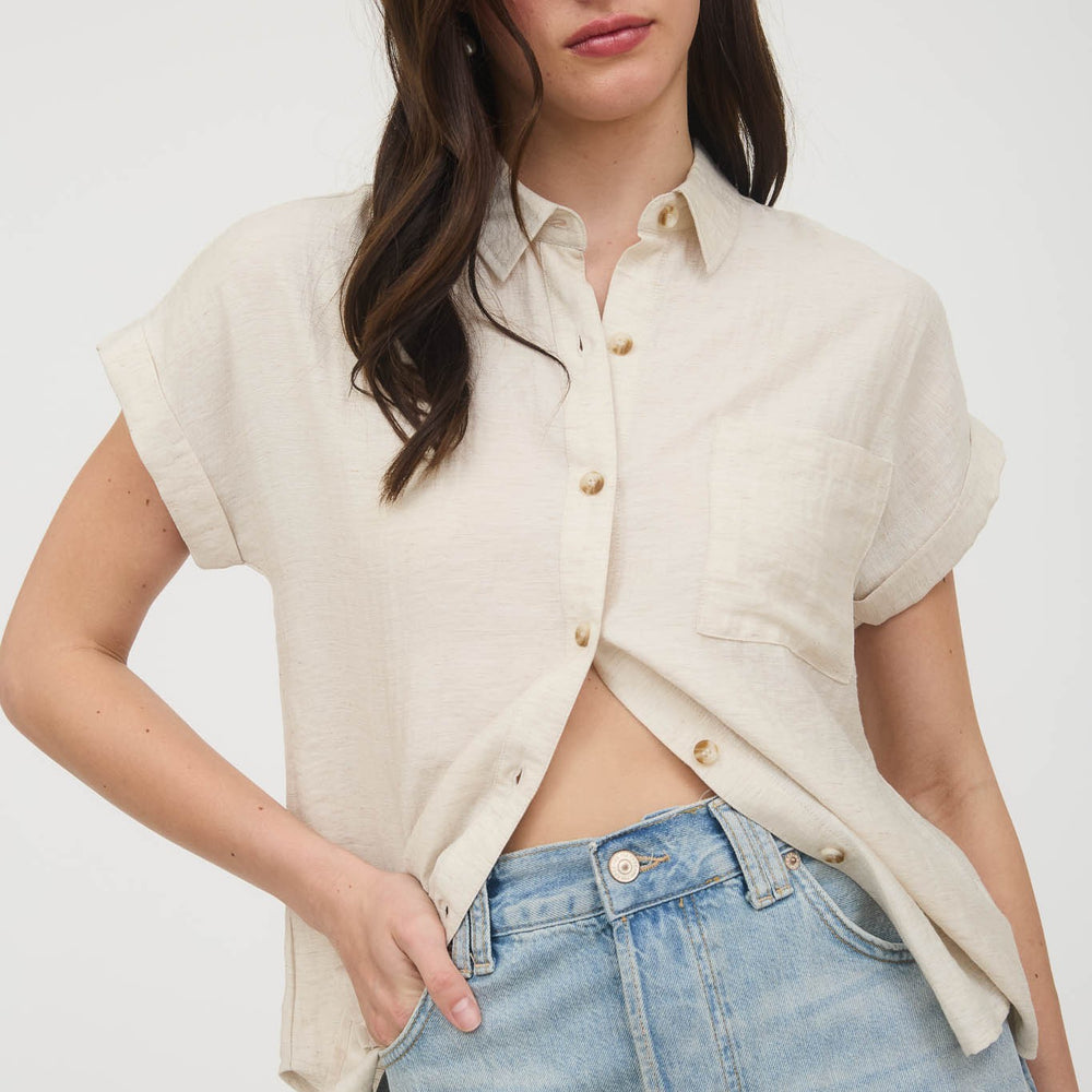 Collared Cuff Sleeve Back Pintuck Shirt