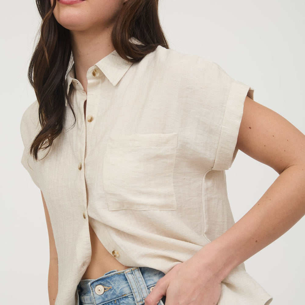 Collared Cuff Sleeve Back Pintuck Shirt