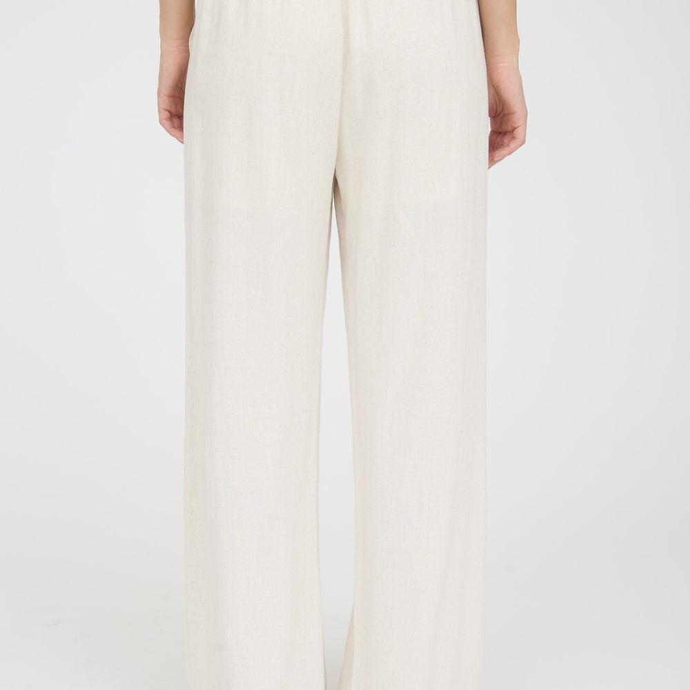 High Waist Wide Leg Linen Pants
