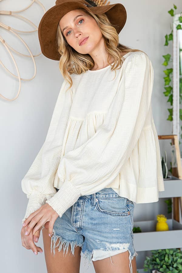 
                      
                        Puff Sleeves Babydoll Top
                      
                    