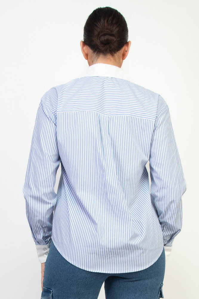 
                      
                        Stripe Contrast Shirt Top
                      
                    