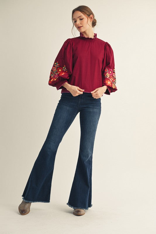 
                      
                        Lace Trim Edge Detail Embroidered Top
                      
                    