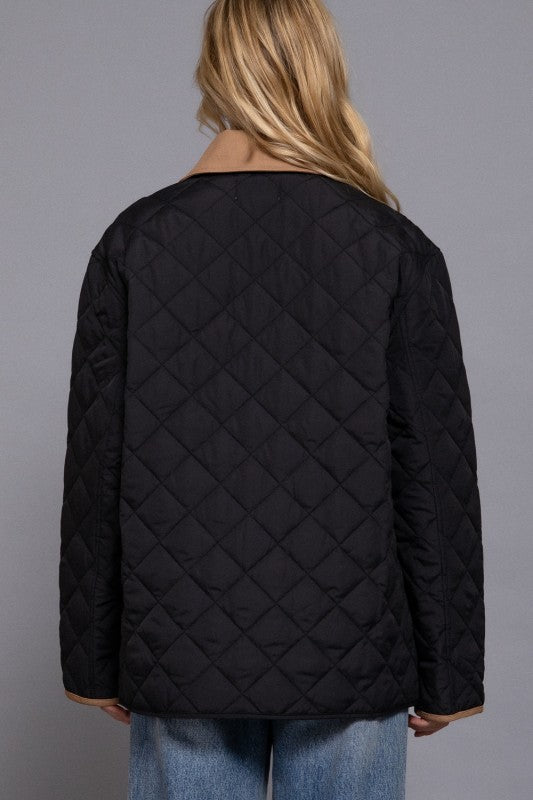 
                      
                        Lapel Collar Quilted Puffer Work Jacket
                      
                    