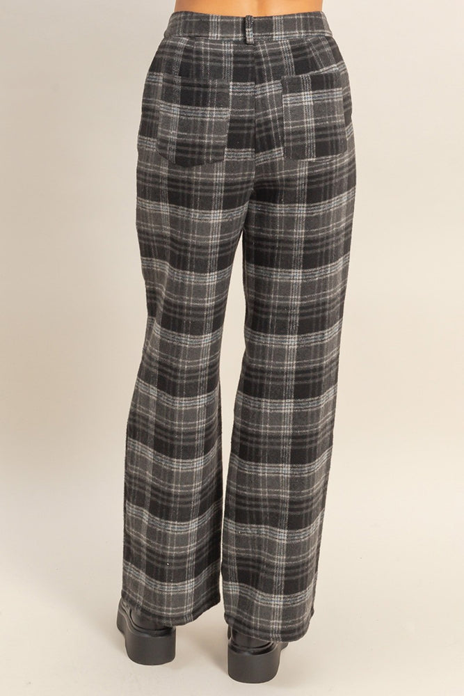 
                      
                        Plaid Mid Rise Straight Leg Pants
                      
                    