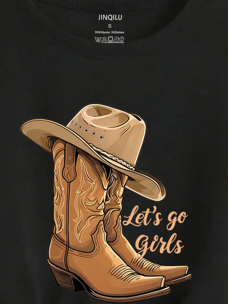Boots Print Crew Neck T-Shirt