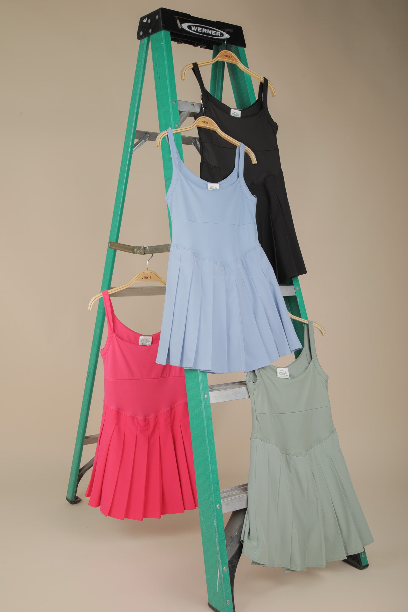 Pleated Skirt Activewear Mini Dress with Under Shorts