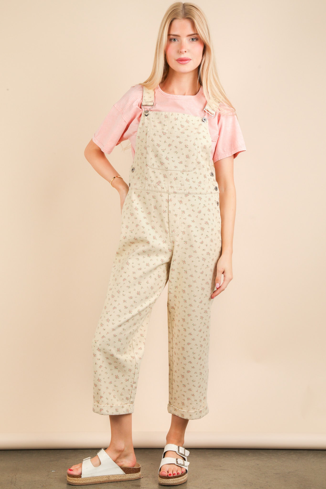 Floral Printed Casual Overall Jumpsuit