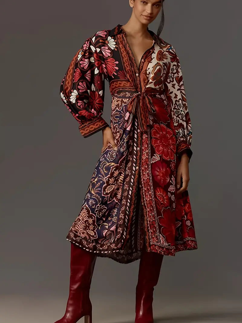 Asymmetrical Cap Sleeve with Cardigan Collar Woven Pendulum Dress