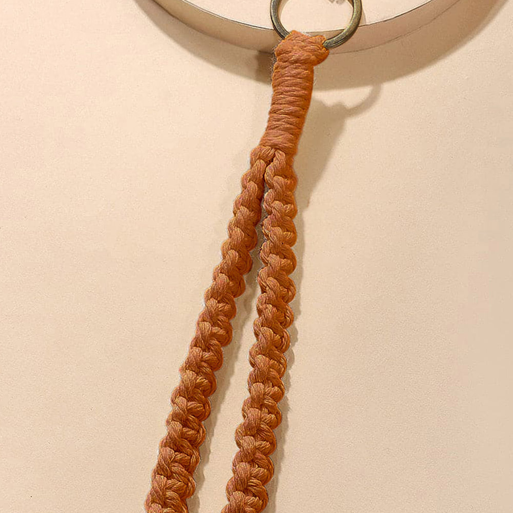 Khaki Twist Braided Wristlet Keychain