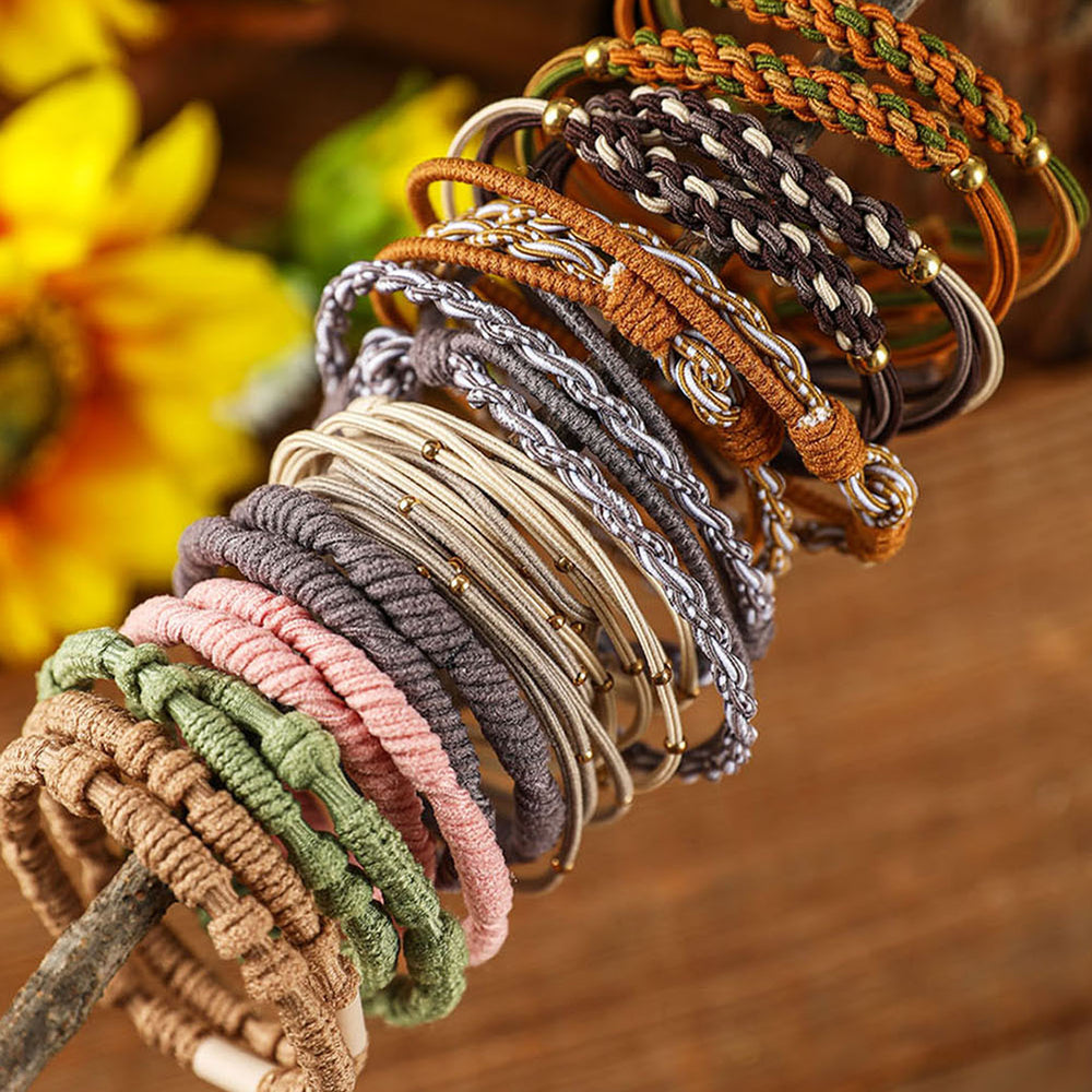 Multicolor 20 pcs Boho Knotted Hair Ties